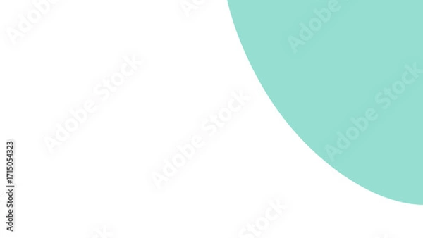 Fototapeta Clean, modern background featuring a partial pastel mint green circle on white. Ideal for design elements, presentations, and minimalist aesthetics.