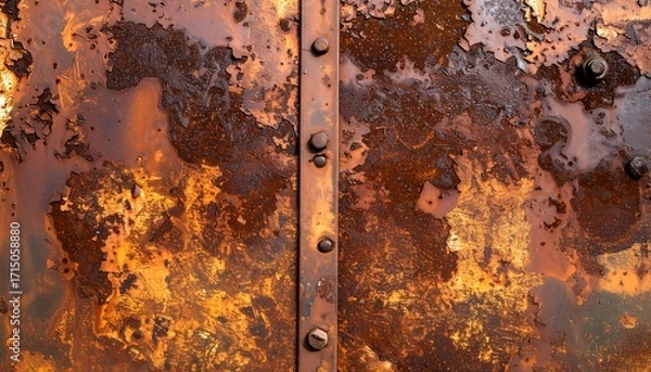 Obraz Rusted metal panels with rivets