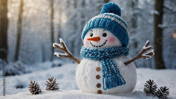 Obraz snowman in the snow