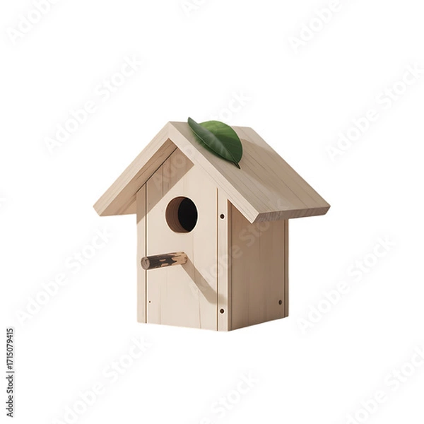Fototapeta Charming wooden birdhouse design, ready for spring nesting, inviting backyard birds and wildlife