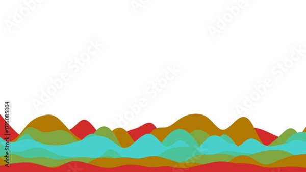 Fototapeta Dynamic abstract illustration featuring colorful undulating layers, suitable for modern backgrounds, business presentations, or creative designs.
