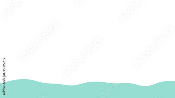 Fototapeta Minimalist abstract background with a soft mint green wavy line against a clean white space, ideal for modern design, presentations, or website headers.