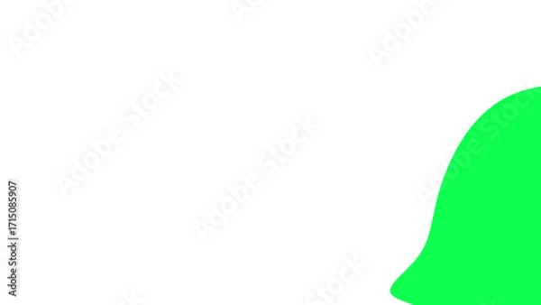 Fototapeta Vibrant abstract green shape on a clean white background, creating a modern, clean, and refreshing design element. Ideal for contemporary layouts, presentations, and digital media.