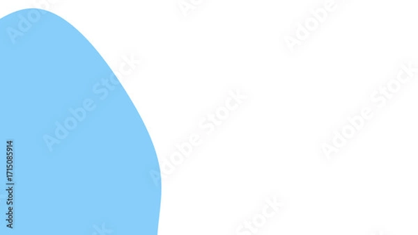 Fototapeta Clean, modern light blue abstract curved shape on a white background, offering a minimalist and versatile design element for various projects.