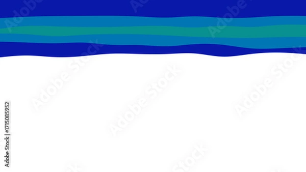 Fototapeta Calm, wavy blue and green lines form an abstract border, leaving ample white space for text or design. Perfect for modern backgrounds, digital projects, or presentations.