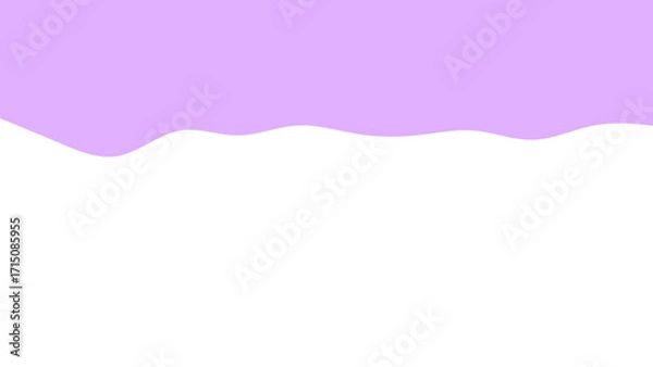 Fototapeta Abstract graphic background with a soft lavender purple wavy border on a clean white surface, ideal for design, branding, and minimalist projects.