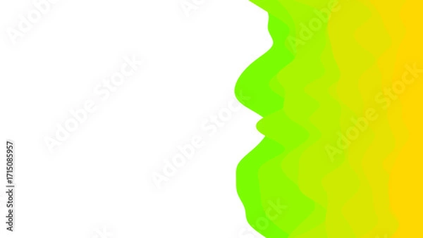 Fototapeta Vibrant green and yellow wavy abstract background with ample white space for text, ideal for presentations, digital marketing, or modern designs.