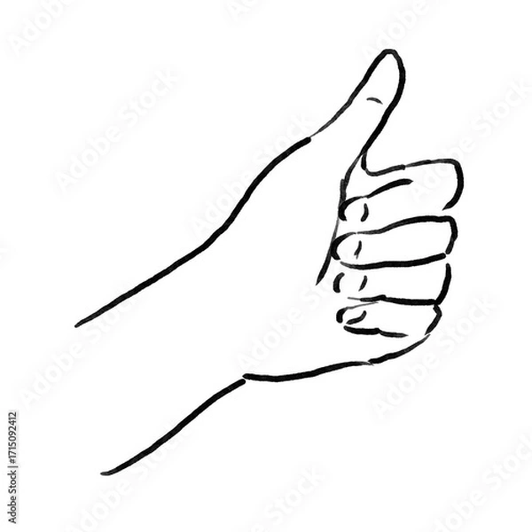 Fototapeta 手でいいねのサインをする手のイラスト