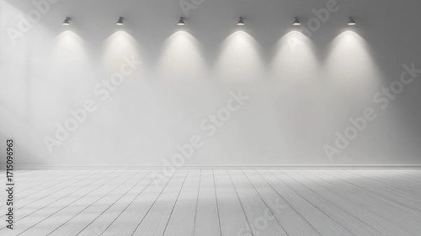 Obraz empty white room with white wall