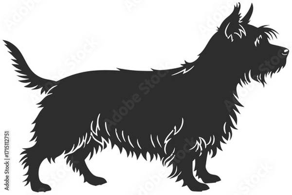 Fototapeta Yorkshire Terrier Dog Silhouette – Vector PNG, Transparent Background