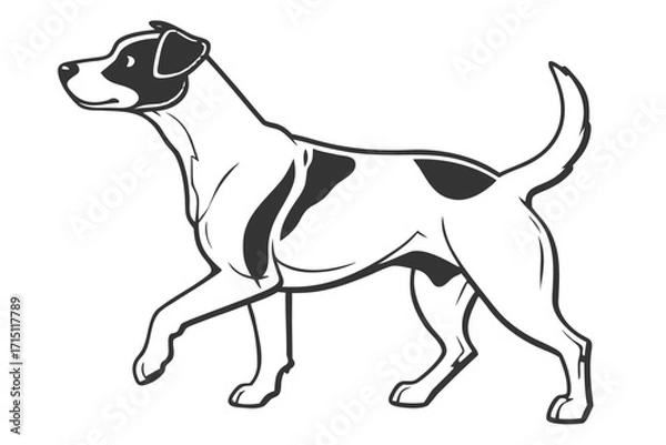 Fototapeta Jack Russell Terrier Dog Silhouette – Vector PNG, Transparent Background