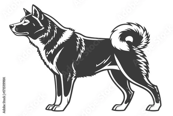 Fototapeta Akita Inu Dog Silhouette – Vector PNG, Transparent Background