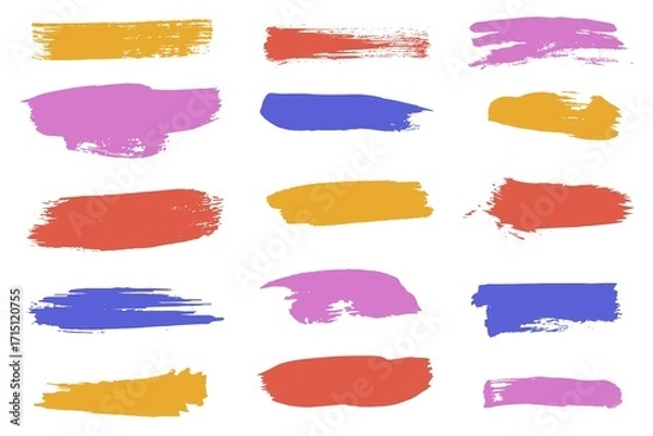 Obraz Different Ink brush stroke set , brush stroke, grunge ink stroke, brush  stroke set