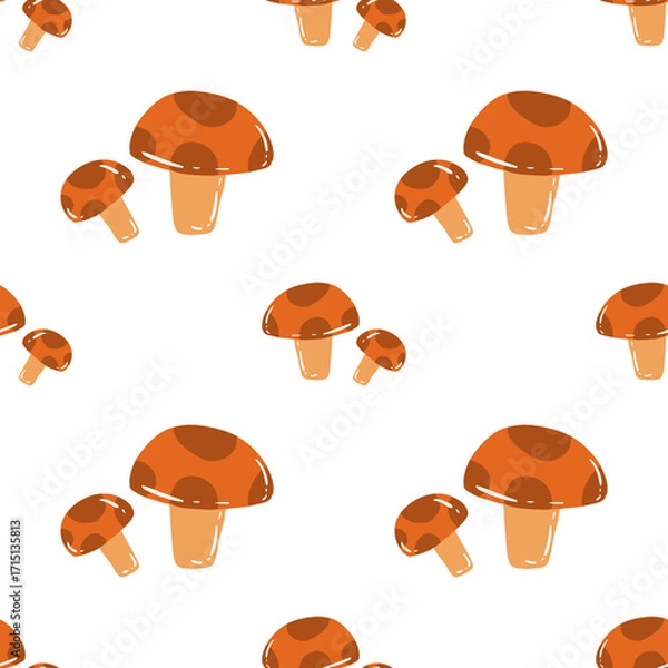 Fototapeta seamless pattern with mushrooms