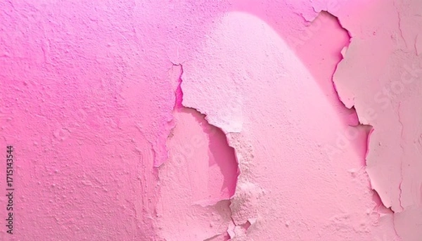 Obraz Pink wall with peeling paint