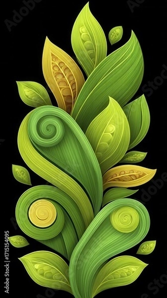 Fototapeta Abstract image of swirling leaves, symbolic of fleeting thoughts, ideas, or memories - thought vortex colorful wallpaper