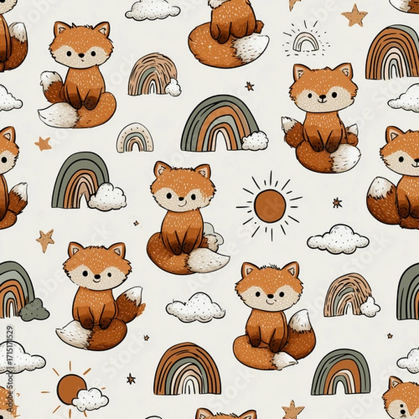 Fototapeta seamless pattern with animals