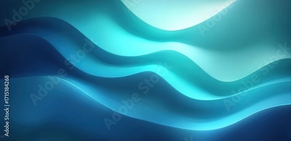 Fototapeta Soft Blue Wave Abstraction with Smooth Gradient Flow, Calming Background for Web Design and Professional Presentations