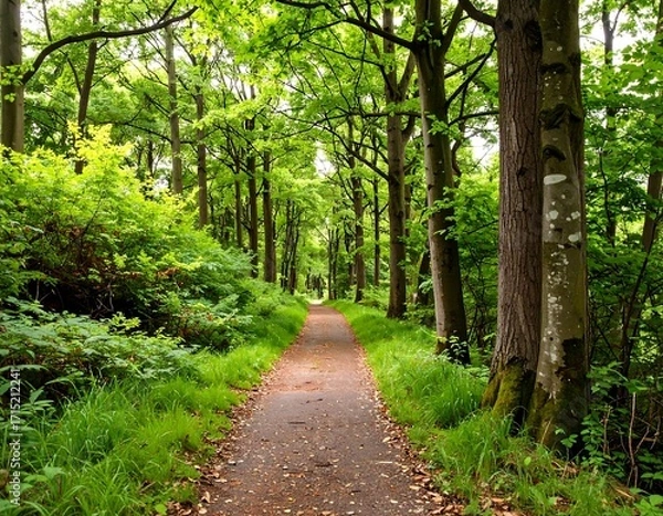 Fototapeta Lush forest path (4)