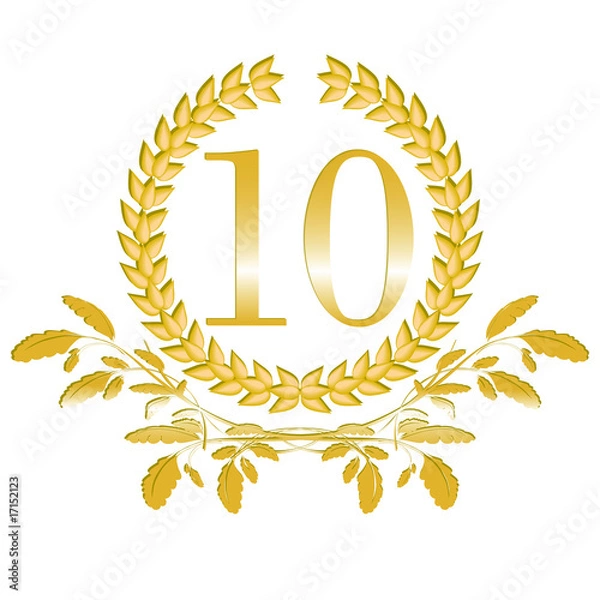 Fototapeta 10-Lorbeerkranz mit Eichenblatt Dekor