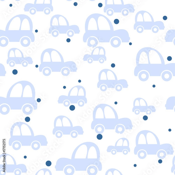 Obraz Seamless toy car background for baby boy