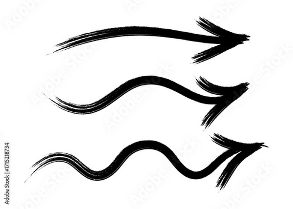 Fototapeta Hand drawn arrow grunge vector icons set. Sketch arrow design for business plan and education. Set of arrows black icons.  Vector eps