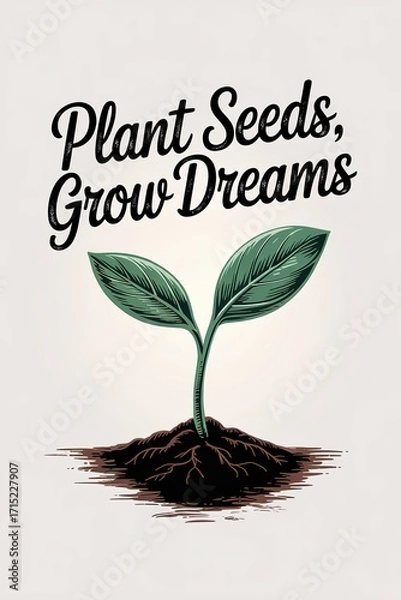 Obraz Inspiring Illustration of a Sprout Emerging with "Plant Seeds, G