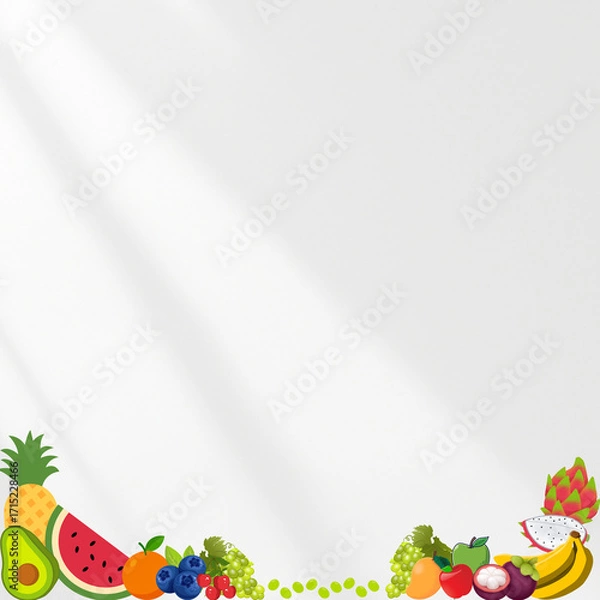 Obraz fruit and vegetable frame with shadow background