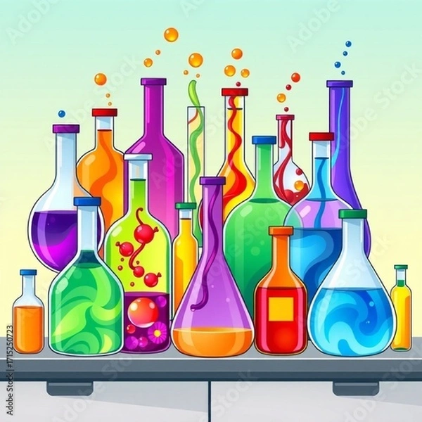 Obraz laboratory glassware and test tubes