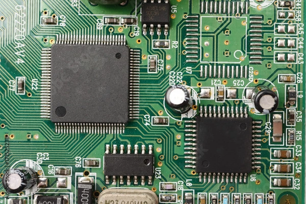 Obraz Computer circuit board, electronic technology background.