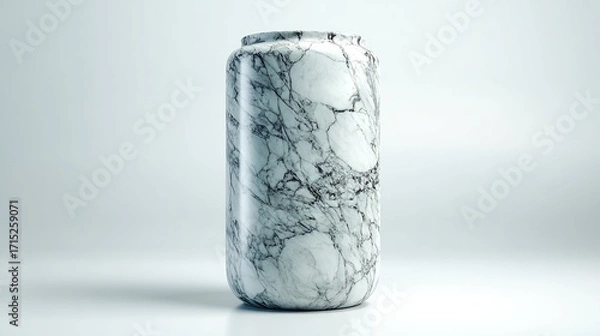 Fototapeta Elegant marble vase with a sleek, modern design.  Its curved form and unique veining create a sophisticated statement piece for any home
