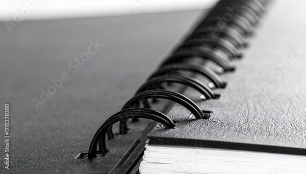 Fototapeta Black Spiral Bound Notebook Close Up