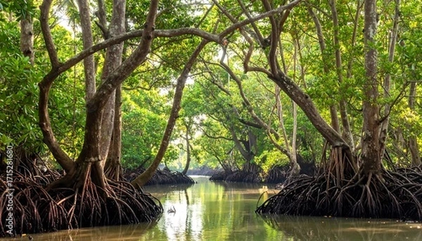 Obraz Mangrove Forest Canopy's Lush Verdant Embrace
