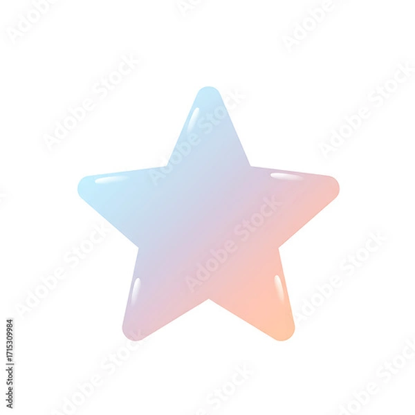 Fototapeta Gradient Star A Soft Pastel Illustration for Decorations and Design Elements in Digital Art