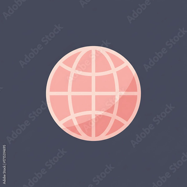Fototapeta Minimalist Globe Icon for Global Communication
