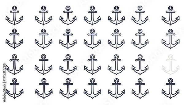 Obraz Nautical anchor pattern design graphic illustration