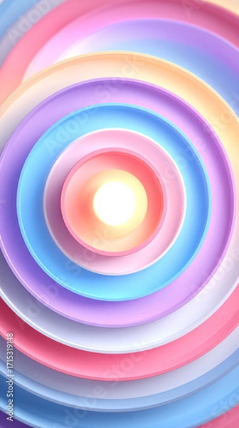 Fototapeta Swirling Colorful Patterns Create a Vibrant Design With Light at the Center