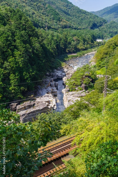 Fototapeta 展望台から望む寝覚の床（長野県木曽郡上松町）