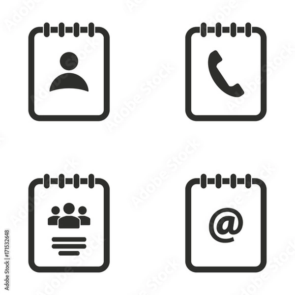 Fototapeta Address book icon set.