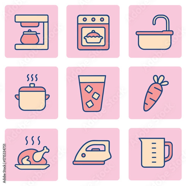 Obraz Kitchen Icons Illustration