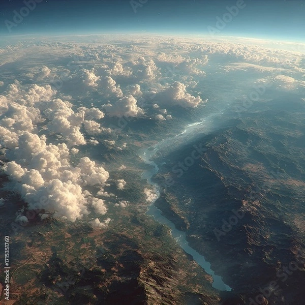 Obraz A breathtaking journey from the cosmos down to the heart of Cambodia.