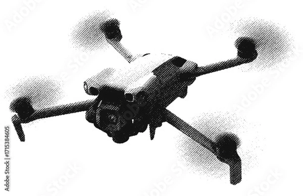 Obraz Drone FPV Line Stroke. Drone Vector Isolated D1005