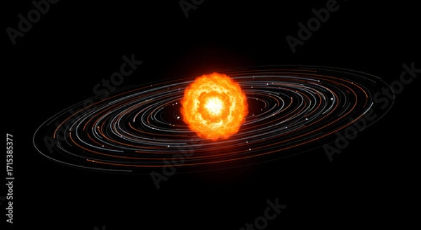 Fototapeta Vibrant Stellar Energy Radiating From A Brilliant Star Within A Cosmic Galaxy, Showcasing The Dynamics Of The Universe's Vastness And Beauty