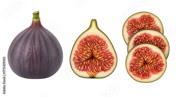 Obraz fresh figs on white background