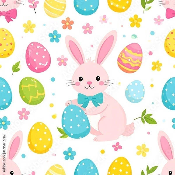 Fototapeta Cute Easter Bunny Pattern.