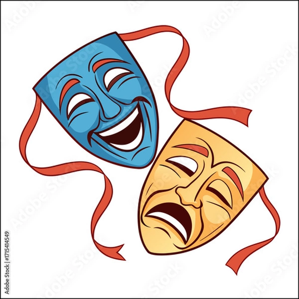Obraz Realistic comedy tragedy masks
