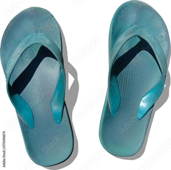 Obraz gren half blue awesome dirty flip flops