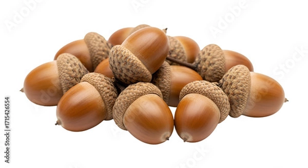 Obraz acorns on a white background