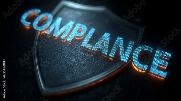 Fototapeta Compliance measures business digital artwork cybersecurity environment visual concept for enhanced understanding