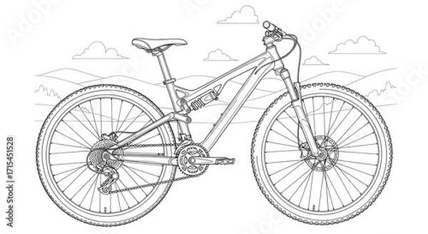Obraz Mountain bike design outline
